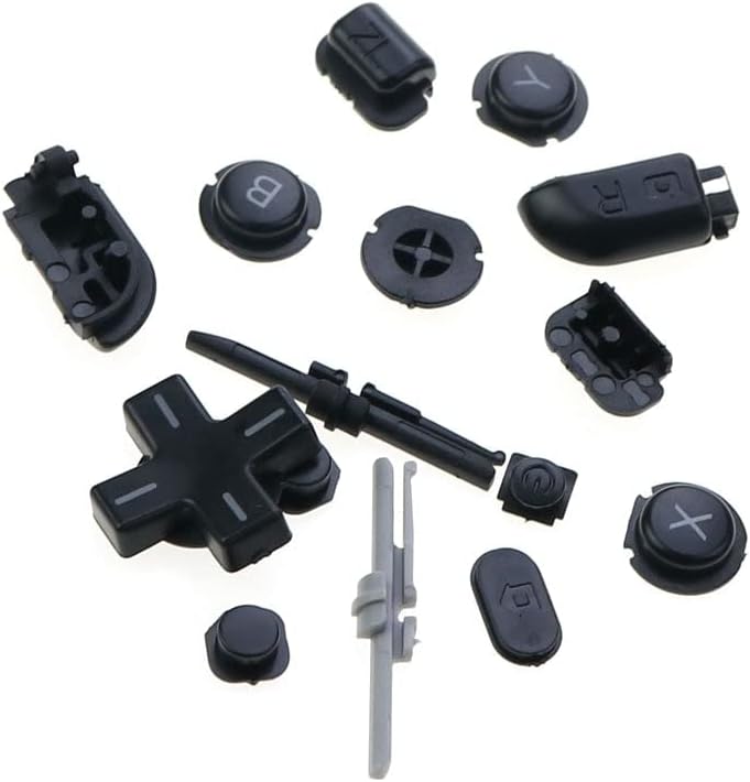 Replacement Full Buttons Set ABXY L R ZL ZR D-pad Home Power Buttons for Nintendo New 3DS XL LL Console Buttons (White)